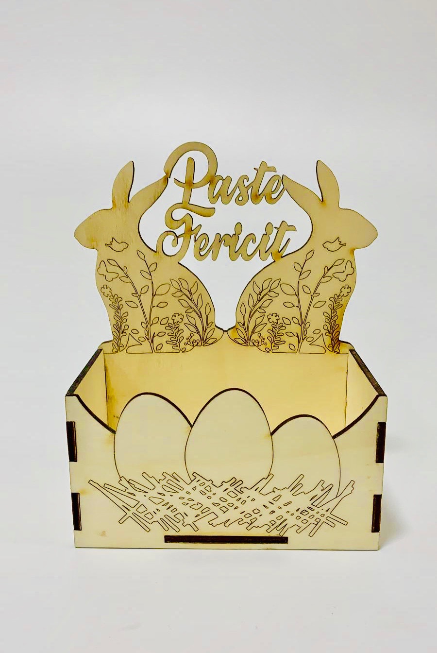 Cutie decorativă Paște Fericit - Doi Iepurași - imagine 1