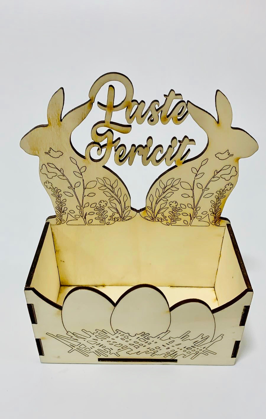 Cutie decorativă Paște Fericit - Doi Iepurași - imagine 3
