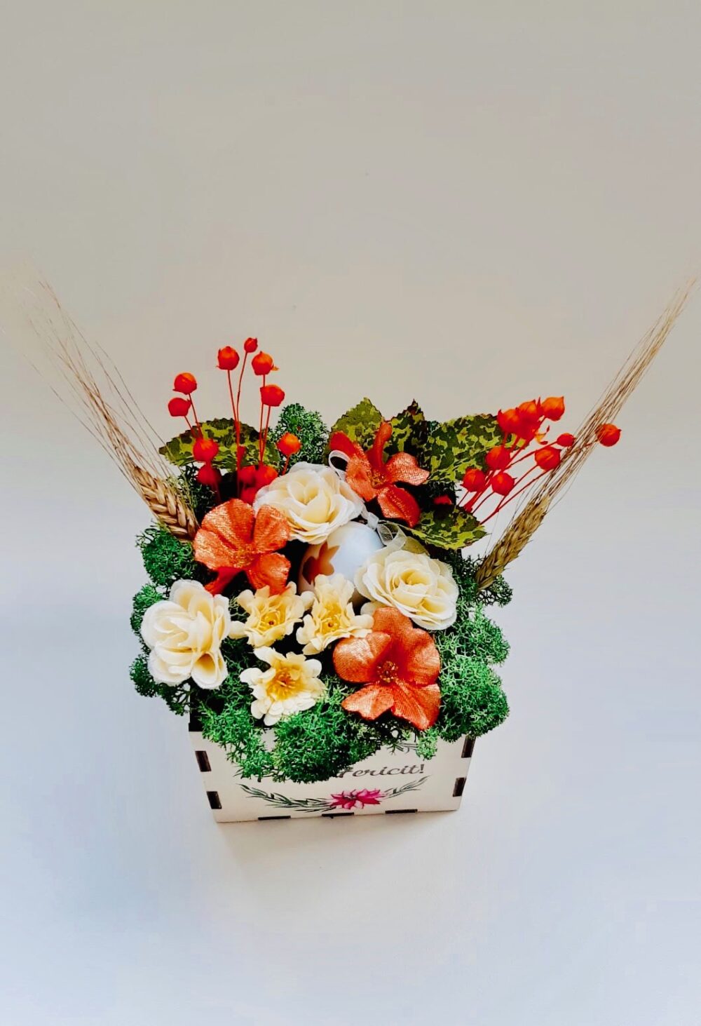 Cutie decorativă din lemn "Paște Fericit" - imagine 3