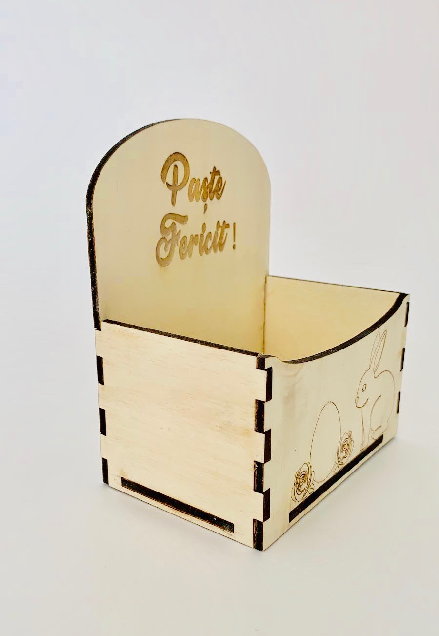 Cutie decorativă tip plic - Paște Fericit - Iepuraș - Ou - imagine 3