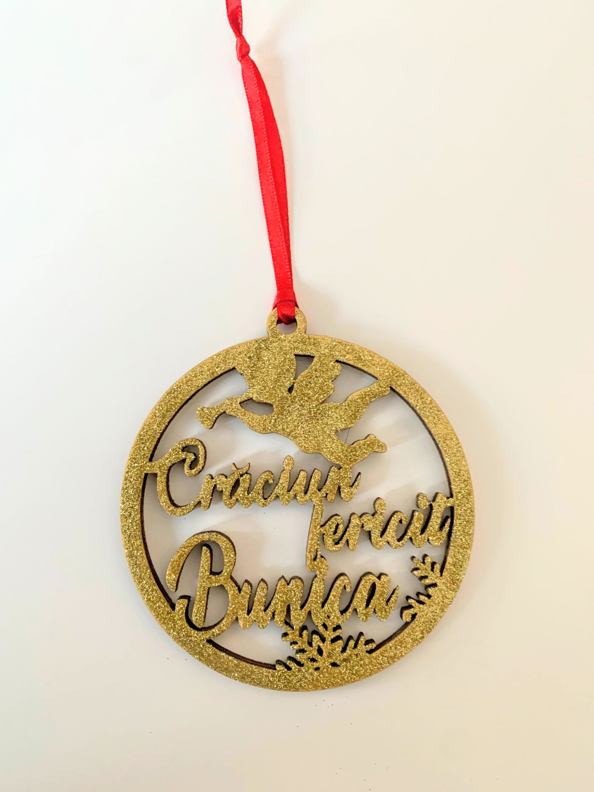 Glob de lemn personalizat "Crăciun Fericit, Bunica" - imagine 1