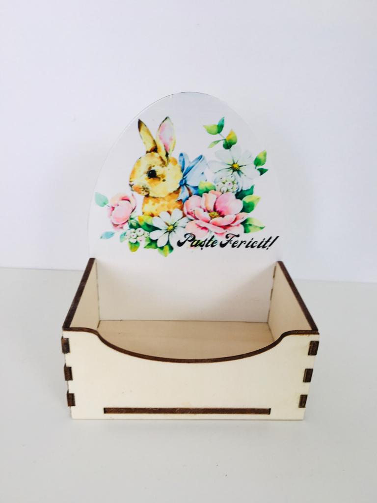 Cutie de lemn Paste Fericit - imagine 1