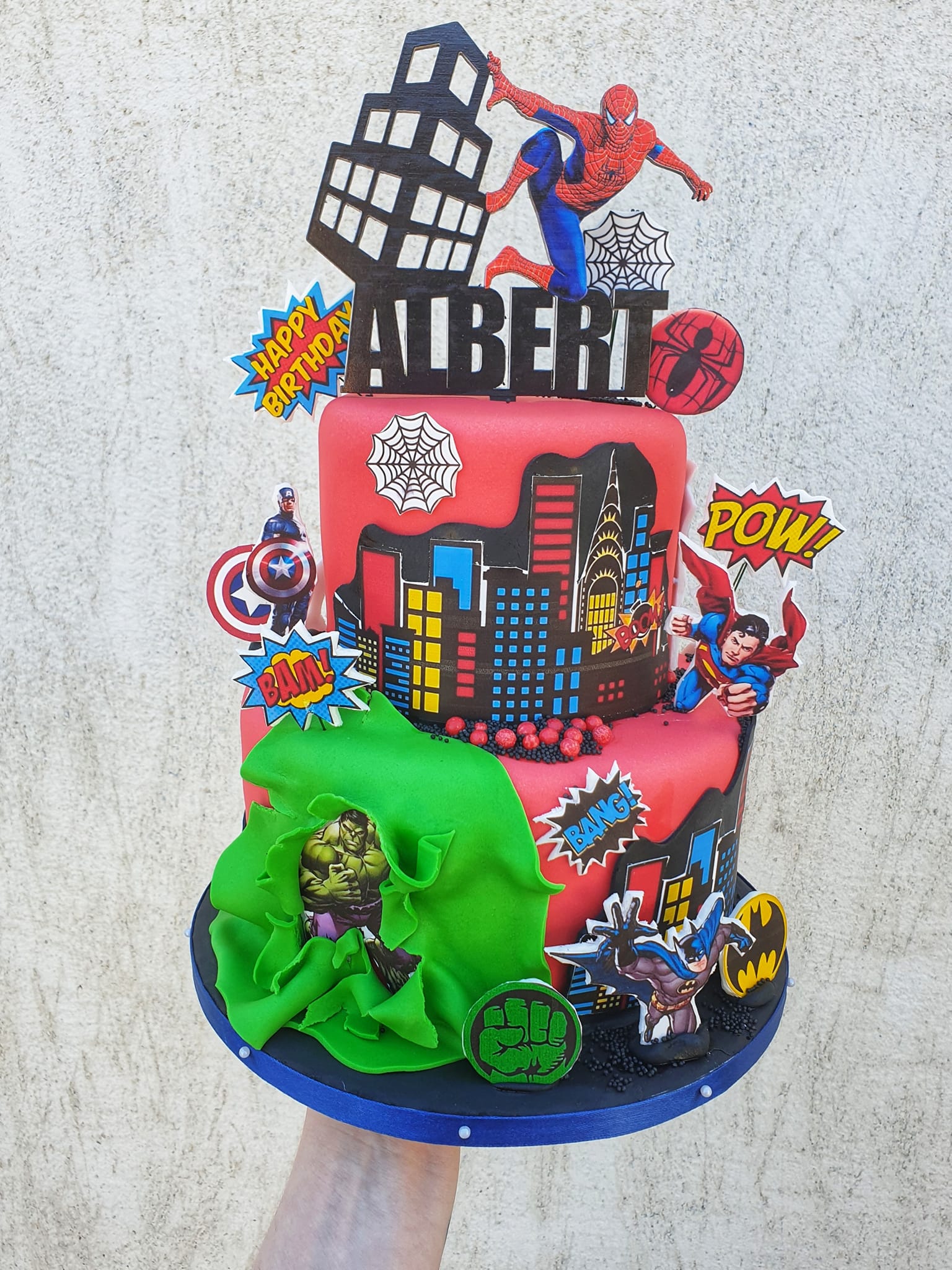 Topper personalizat cu nume Spiderman