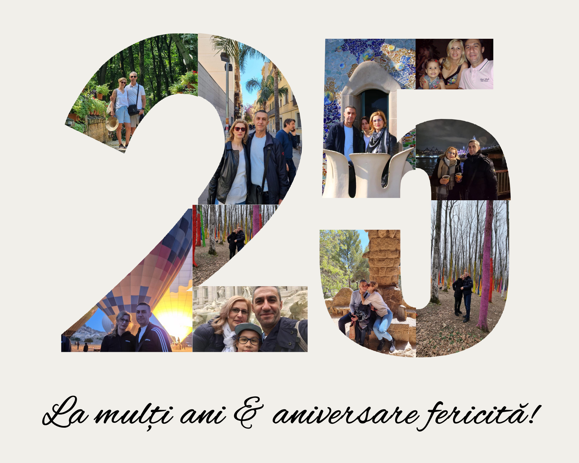 Tablou personalizat cu numărul 25 fotografii și mesaj - imagine 1