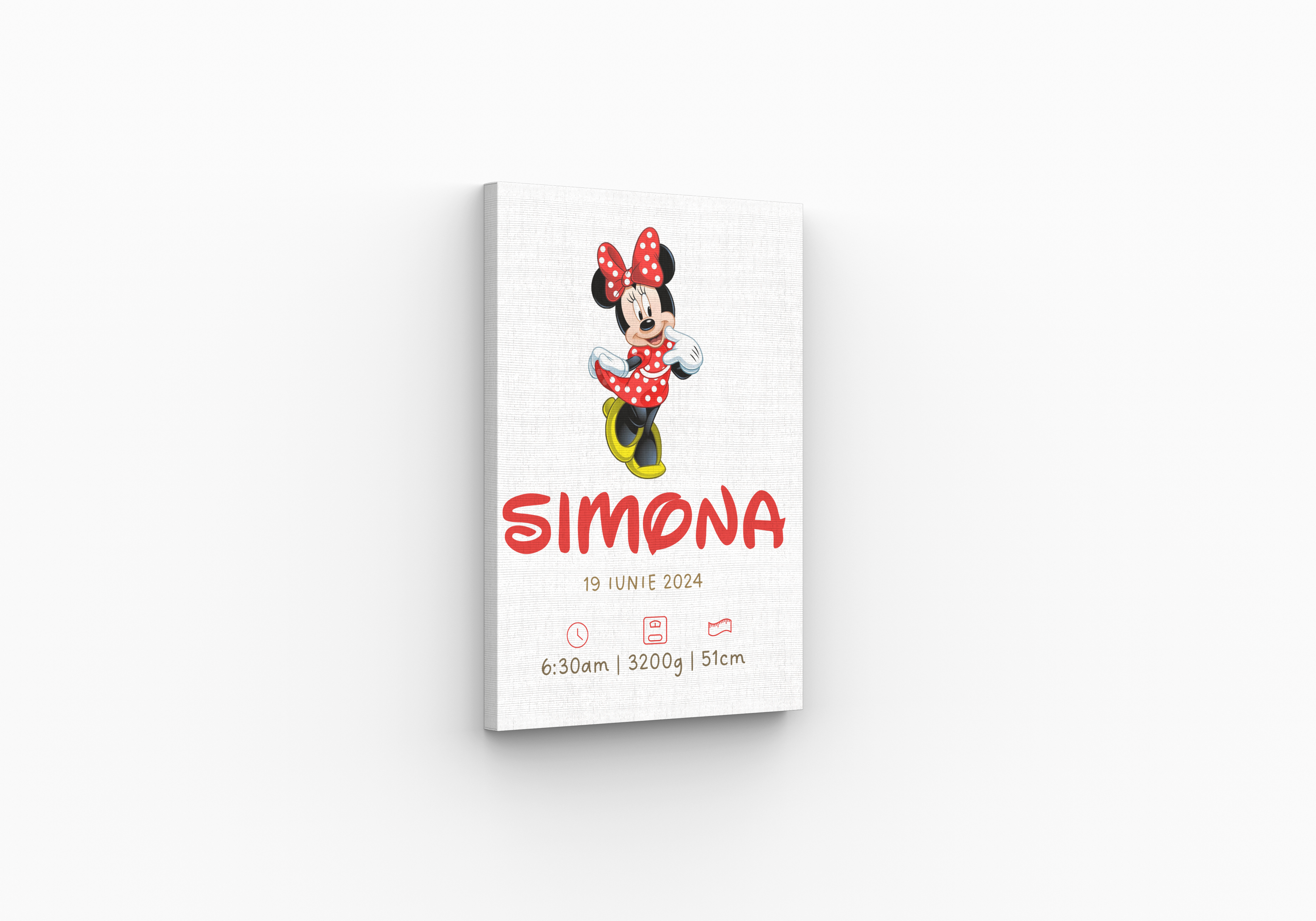 Tablou personalizat cu detaliile nașterii – Minnie - imagine 3