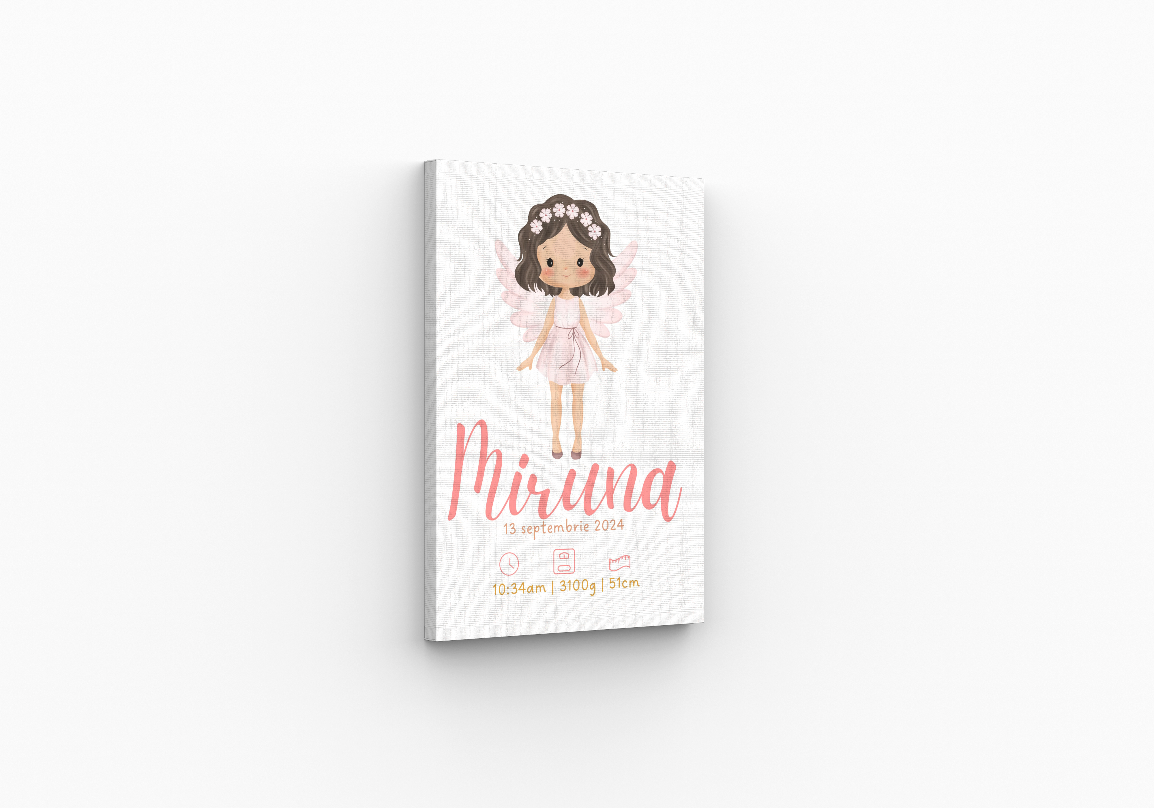Tablou personalizat cu detaliile nașterii – Fairy