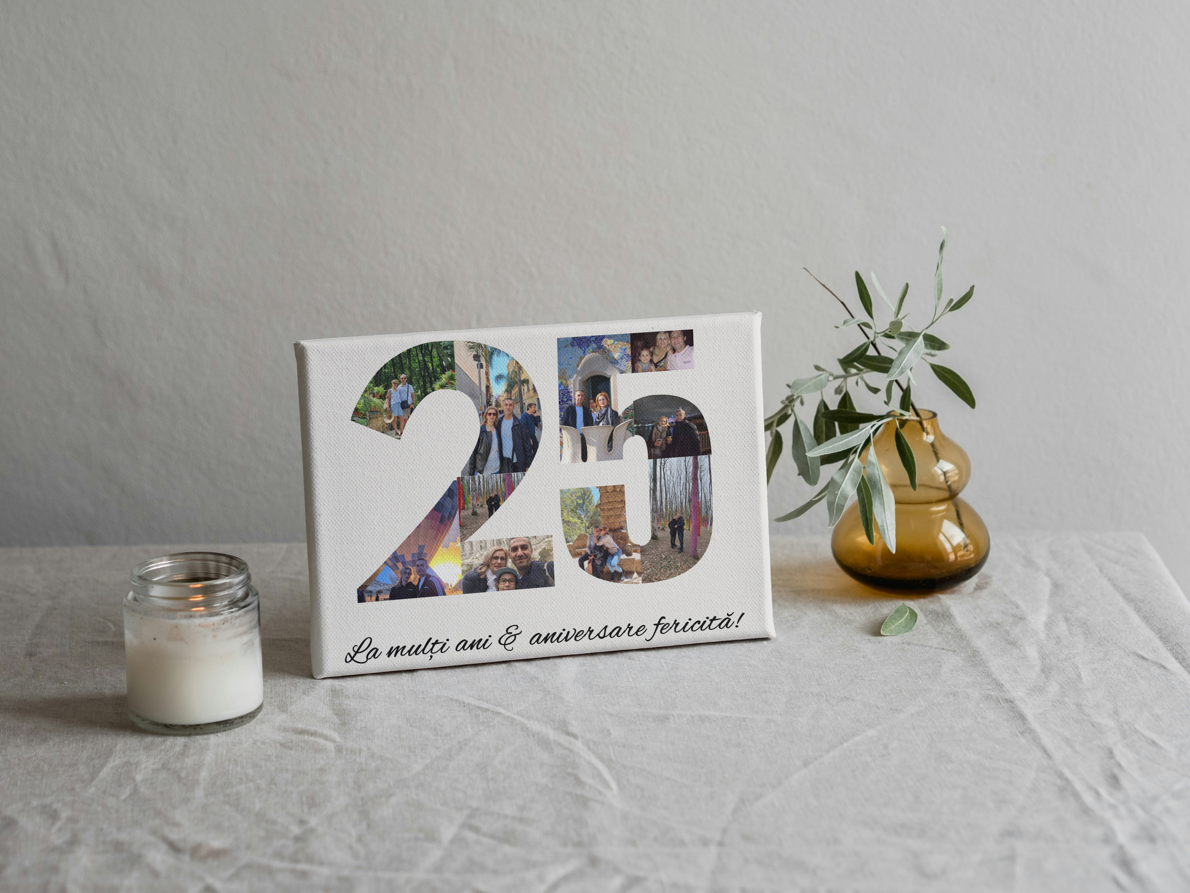 Tablou personalizat cu numărul 25 fotografii și mesaj - imagine 2