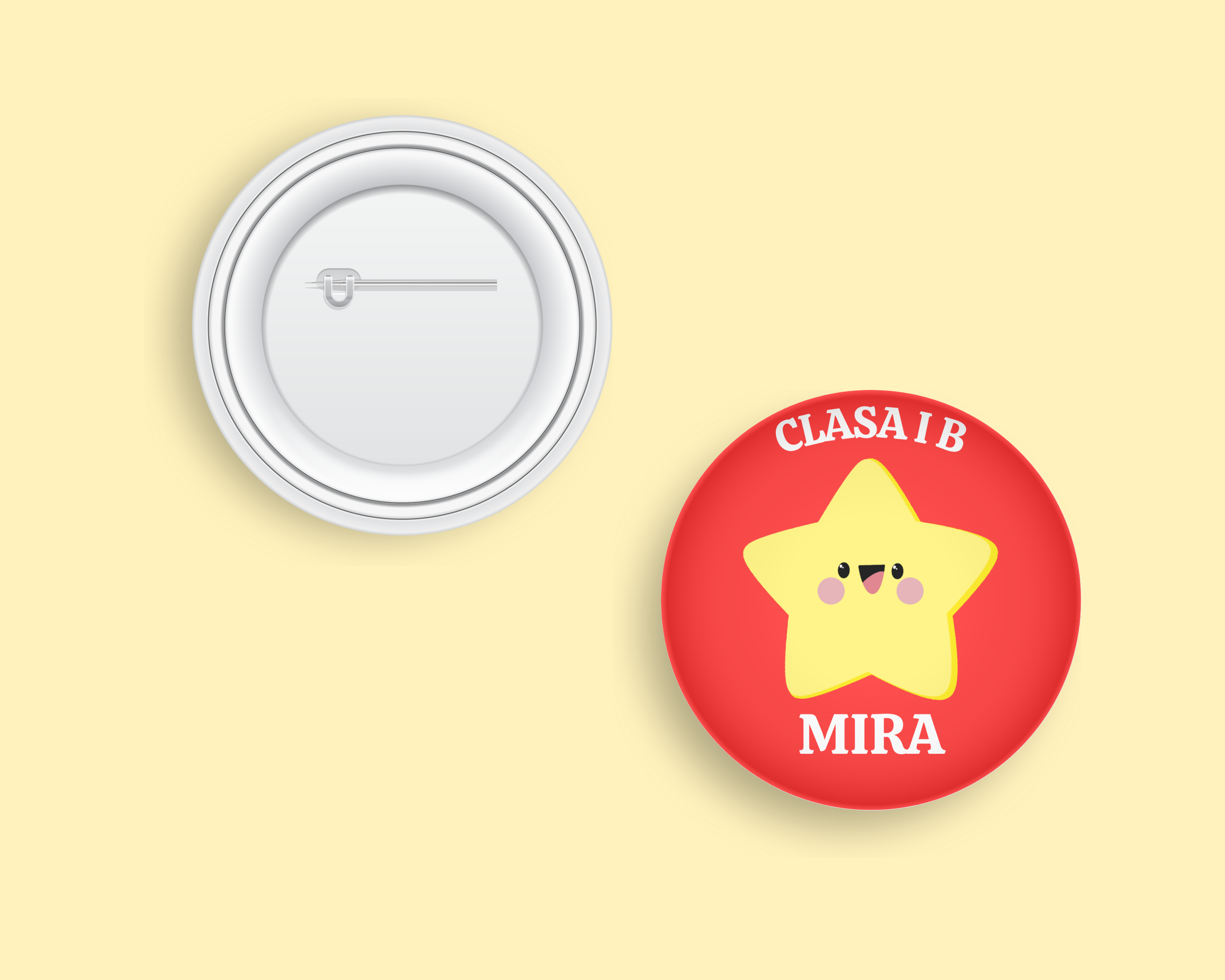insigna personalizata cu text - steluță