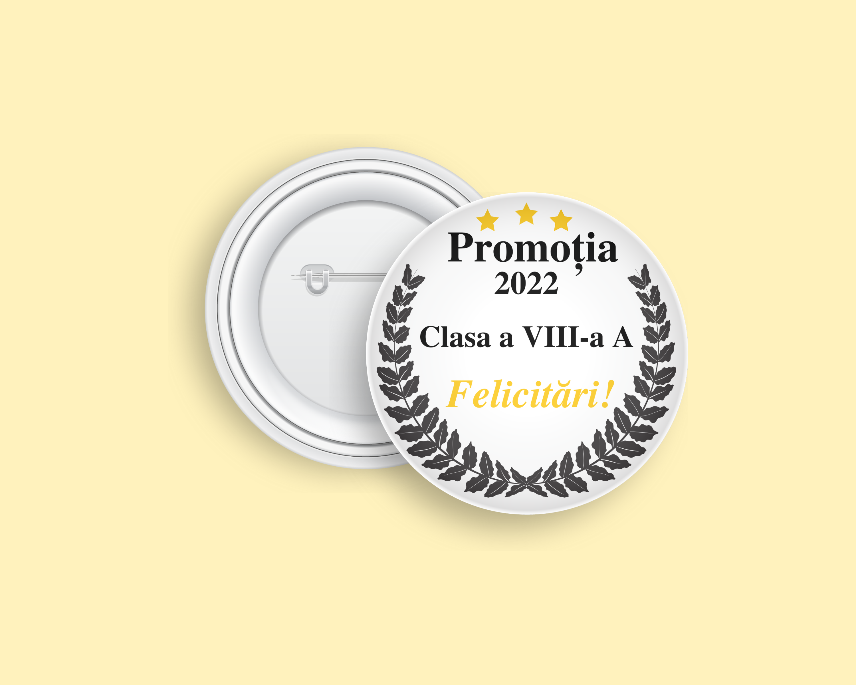 Insignă personalizată cu text Promoția