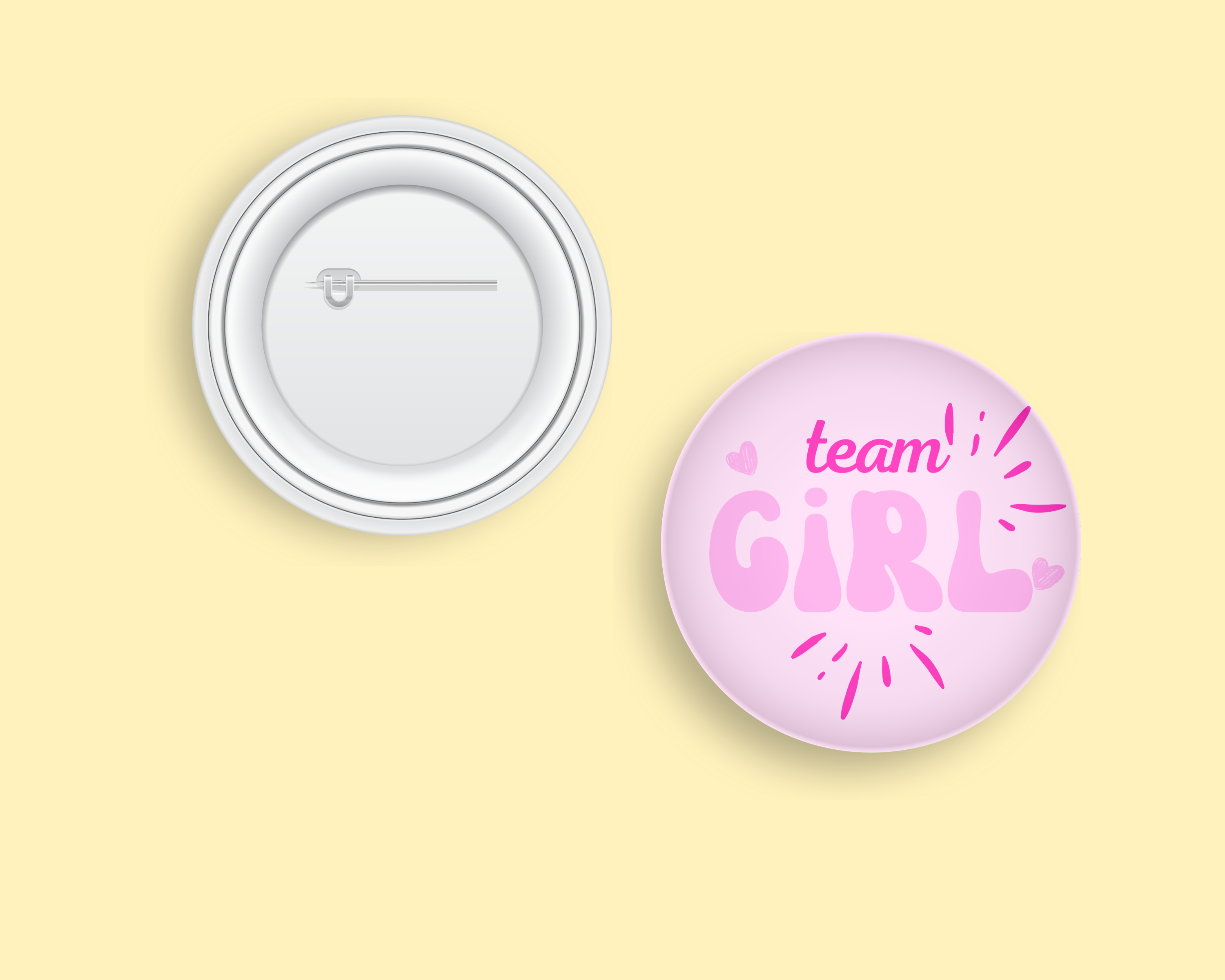 insigna personalizata cu text team girl