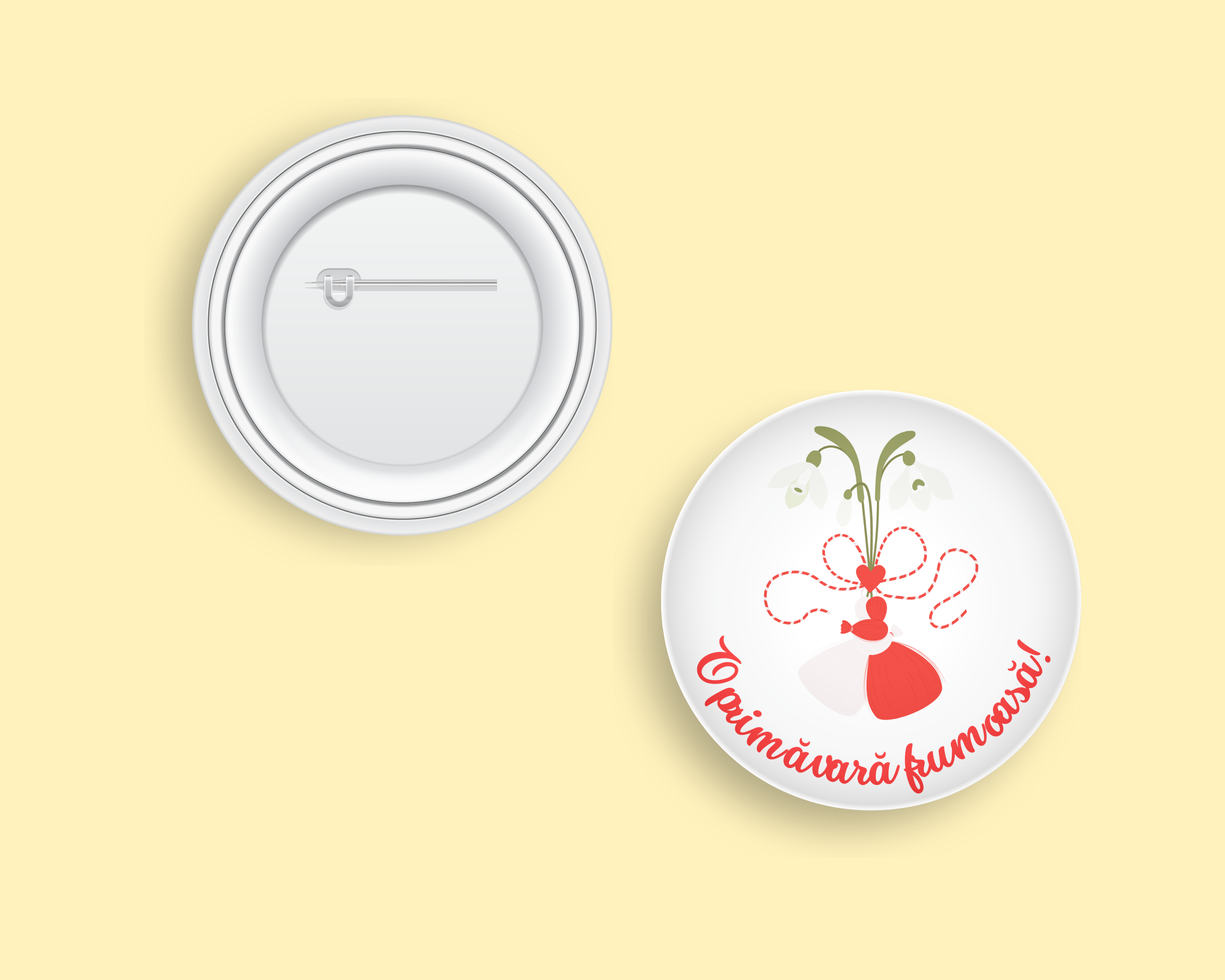 insigna personalizata cu o primăvară frumoasă și model tradițional
