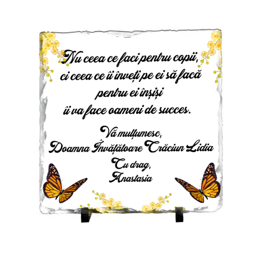 Placa de ardezie personalizata pentru doamna învățătoare