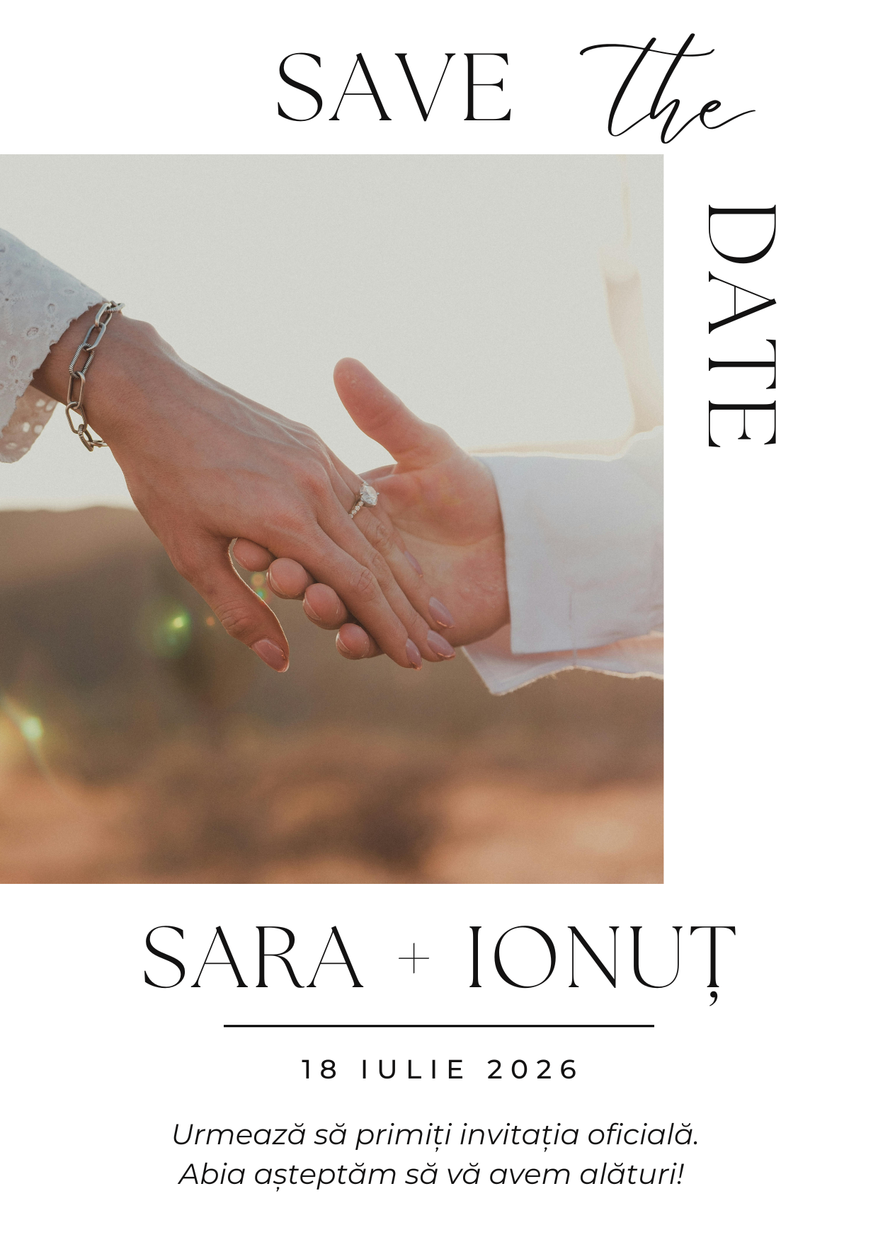 Minimalistic digital save the date