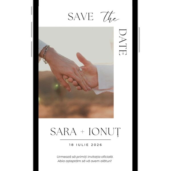Minimalistic digital save the date